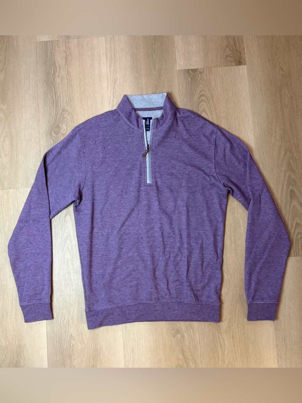 Johnnie O Men's Heather Purple Quarter-Zip Sweater Size Small